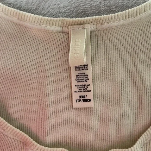 SKIMS Tank Top Ribbed Scoop Neck Sleeveless Neutral Beige Casual Top XXS - Picture 4 of 4